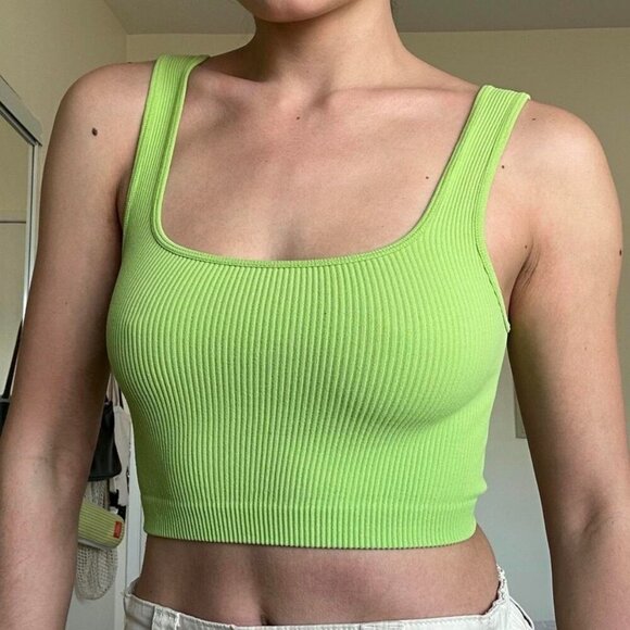 Zara Tops - Zara Women's Green Crop-top SIZE M-L 1014/402/526